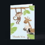 Safari Friends Birthday Thank You Card<br><div class="desc">Graphics © Cocoa Studio</div>