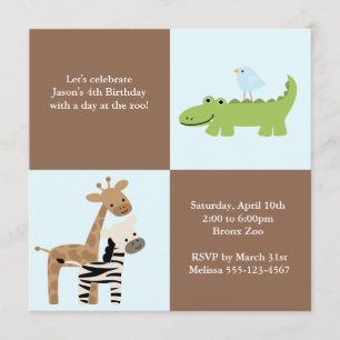 Safari Friends Children's Birthday Party Invitation