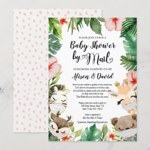 Safari Friends Gender Neutral Baby Shower By Mail Invitation
