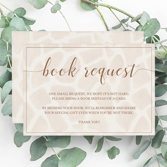 Safari Giraffe Baby Shower Book Request Card (Creator Uploaded)