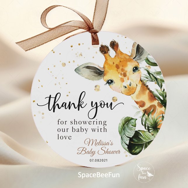 Safari Giraffe Baby Shower  Favour Tags (Safari Baby Shower, Giraffe Favor Tags, Jungle Theme, Thank You Tags, Wild Adventure, Animal Safari,)