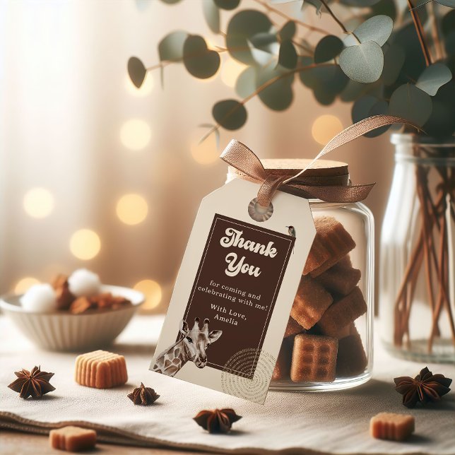 Safari Giraffe Baby Shower Favour Thank You Tag (Creator Uploaded)