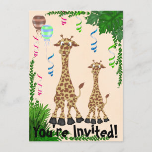 Safari Giraffe Baby Shower Invitation