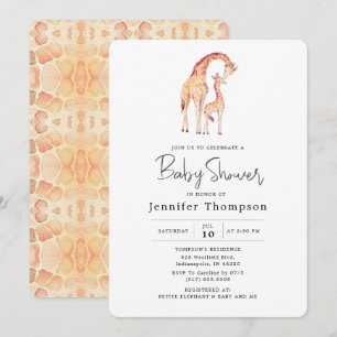 Safari Giraffe Baby Shower Invitation