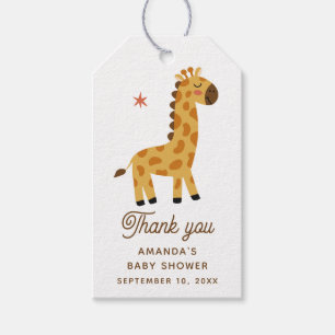 Safari Giraffe Baby Shower Thank You   Cute Animal Gift Tags