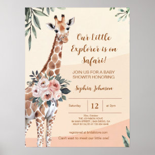 Safari Giraffe Baby Shower Welcome Sign Foam Board
