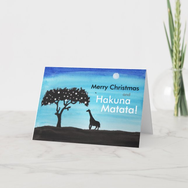 Safari Giraffe Christmas Holiday Card (Front)