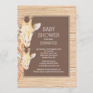 Safari Giraffe Neutral Baby Shower Invitation