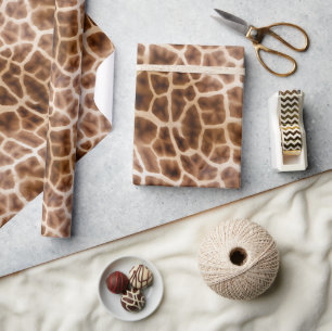 Safari Giraffe Print Wrapping Paper