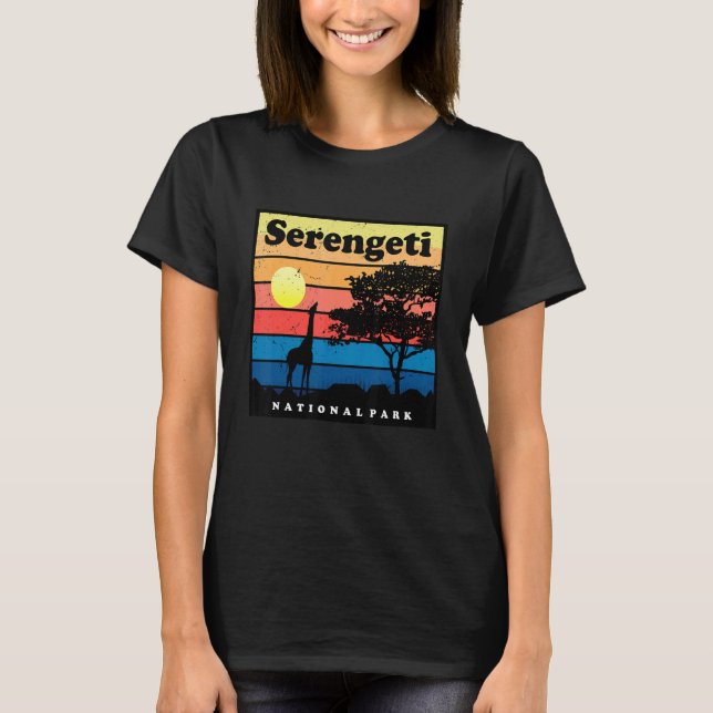 Safari Giraffe Serengeti Africa National Park Tanz T-Shirt (Front)