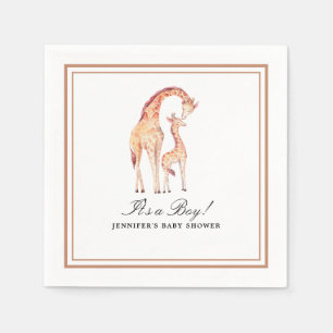 Safari Giraffe Watercolor Paper Napkin