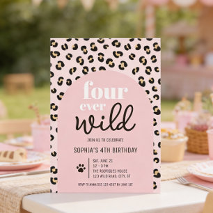 Safari Girl 4th Birthday Party Invitation