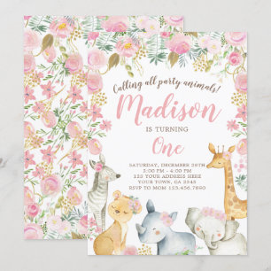 Safari Girl Birthday Invitation