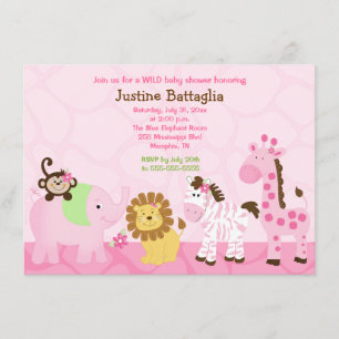 Safari Girl Customised Baby Shower Invitation