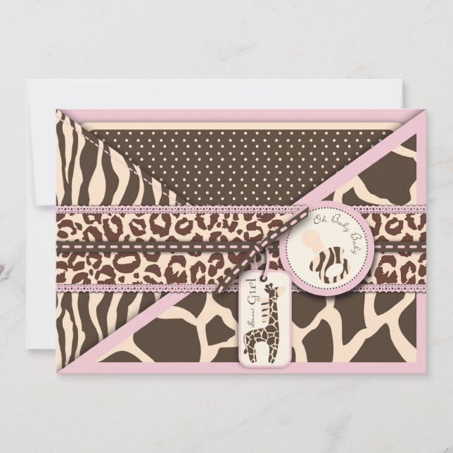 Safari Girl Invitation Card 2 (Front)