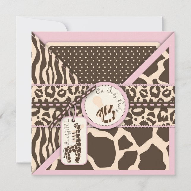 Safari Girl Invitation Square (Front)