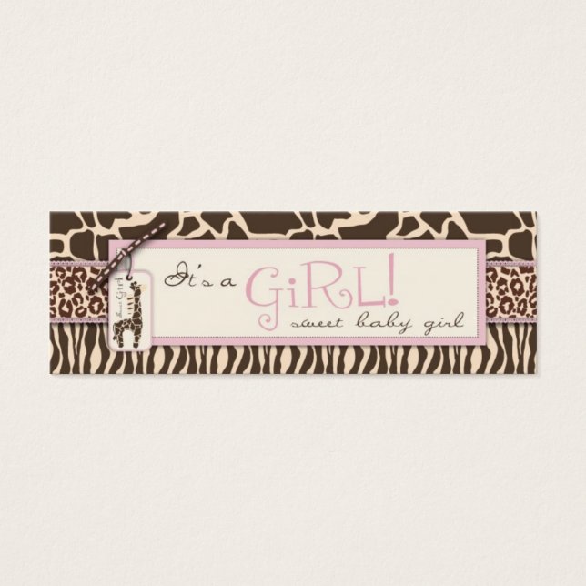 Safari Girl Skinny Gift Tag (Front)