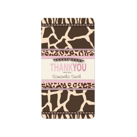 Safari Girl TY Mini Candy Bar Label Address Label