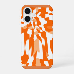 Safari Glitch Abstract Orange Tiger Stripe Pattern iPhone 16 Case
