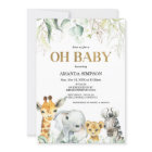 Safari Gold Green Foliage Baby Shower