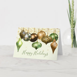 Safari Gold Ornament Photo Christmas Holiday Card