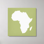 Safari Green Audacious Africa Canvas Print<br><div class="desc">Africa map outline in white with contrasting colours in Emporio Moffa's "Safari" palette inspired by the daring adventurousness and wilderness of the continent.</div>