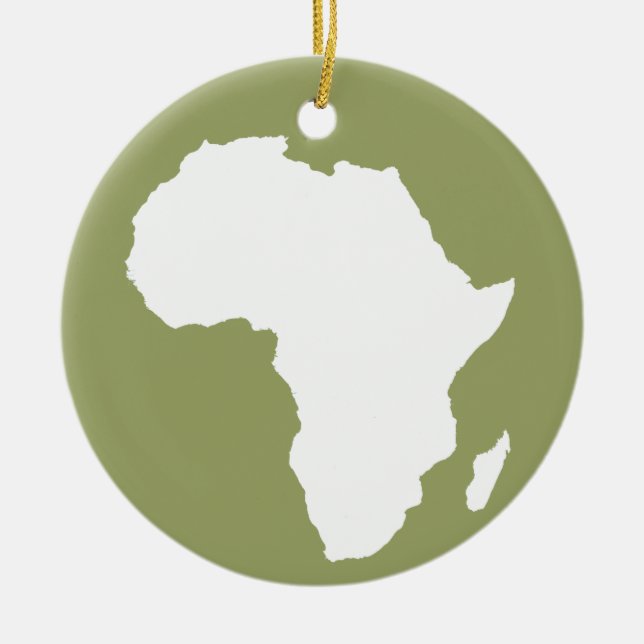 Safari Green Audacious Africa Ceramic Tree Decoration (Front)