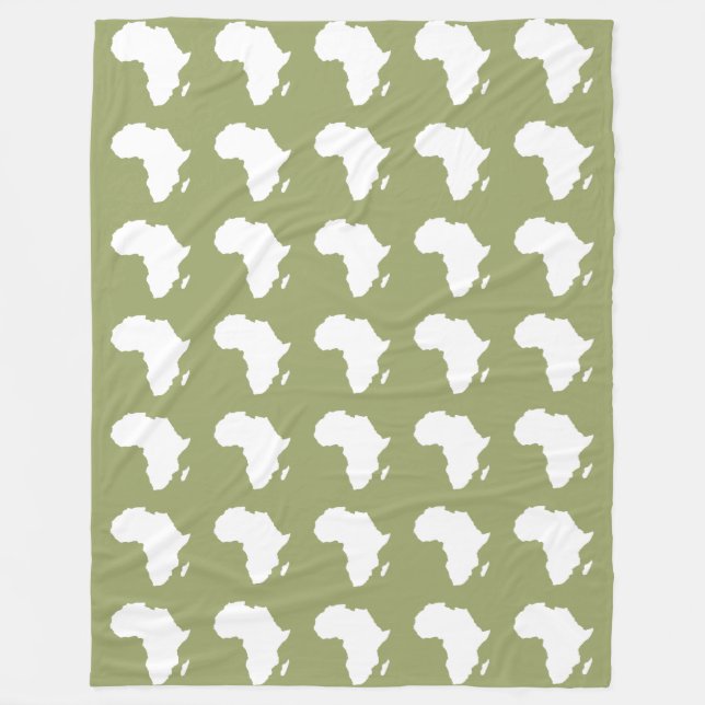Safari Green Audacious Africa Fleece Blanket (Front)