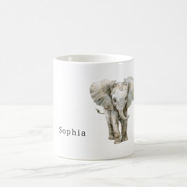 Safari Grey Elephant Animal Coffee Mug (Center)