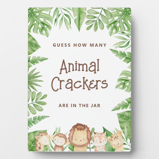 Safari Guess Game Baby Shower - TableTop Sign Plaque (Front)