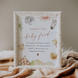 SAFARI Guess the Baby Food Game Sign