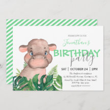 Safari hippo birthday party