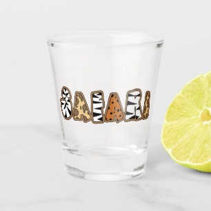 Safari in Animal Print Letters Shot Glass