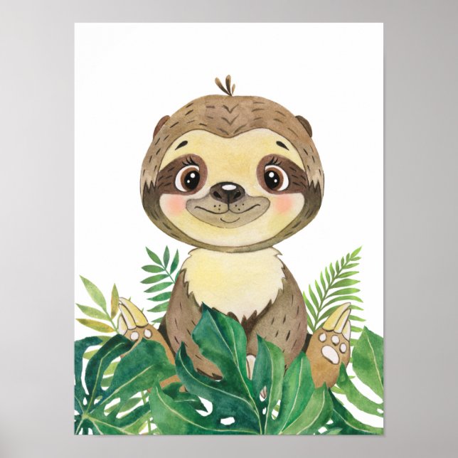 Safari In The Jungle Baby Sloth Poster (Front)