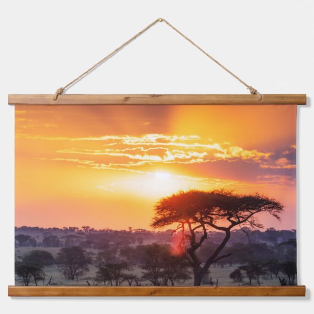 Safari in the Serengeti National Park Hanging Tapestry (Front)