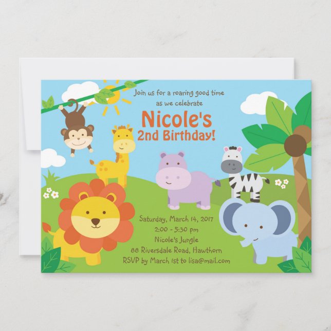 Safari Invitation / Safari Birthday Invitation (Front)