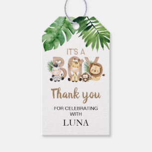 Safari It's a Boy Baby Shower Favour Gift Tags