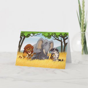 Safari Jug Band Card (Blank Inside)