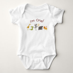 Safari Jungle Animal Birthday Outfit Romper Baby Bodysuit