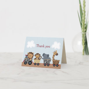 Safari Jungle Animal Train Note Cards