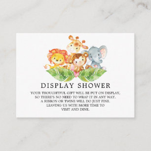 Safari Jungle Animals Baby Shower Gift Display Enclosure Card