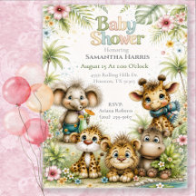 Safari Jungle Animals Baby Shower