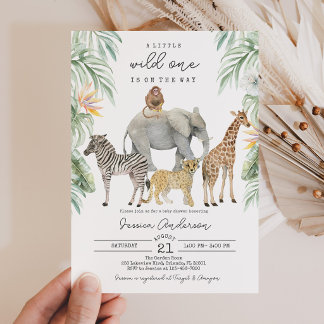 Safari Jungle Animals Baby Shower Invitation