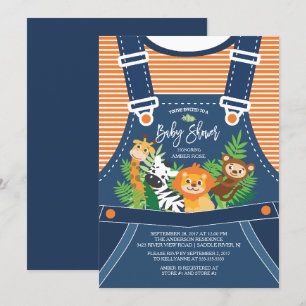 Safari Jungle Animals Baby Shower Invitation