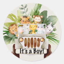 Safari Jungle Animals Baby Shower It's a boy