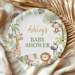 Safari Jungle Animals Baby Shower Paper Plates
