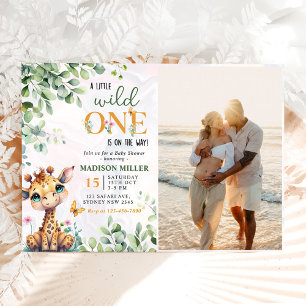 Safari Jungle Animals Baby Shower Photo Invitation