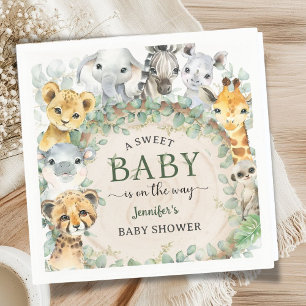 Safari Jungle Animals Baby Shower Tropical Napkin