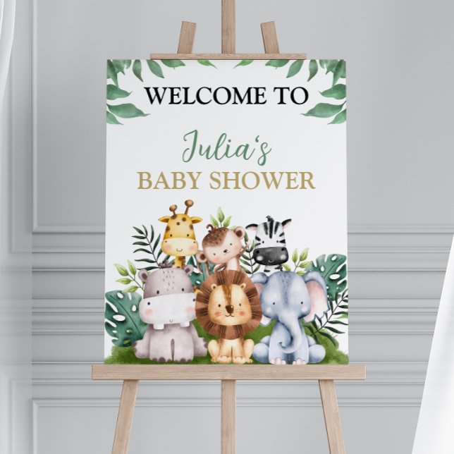 Safari Jungle Animals Baby Shower Welcome Sign (Creator Uploaded)