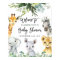  Safari Jungle Animals Baby Shower Welcome Sign